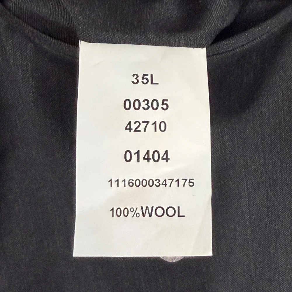 Jos. A Bank 2 Piece Suit Mens 41L 34x33 Wool Charcoal Gray Modern Flat Front